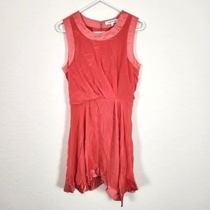 Elizabeth and James | Sleeveless Silk Asymmetrical Dress Coral Size 6